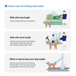 Lof folding dog leash, adjustable 6 to 10 ft