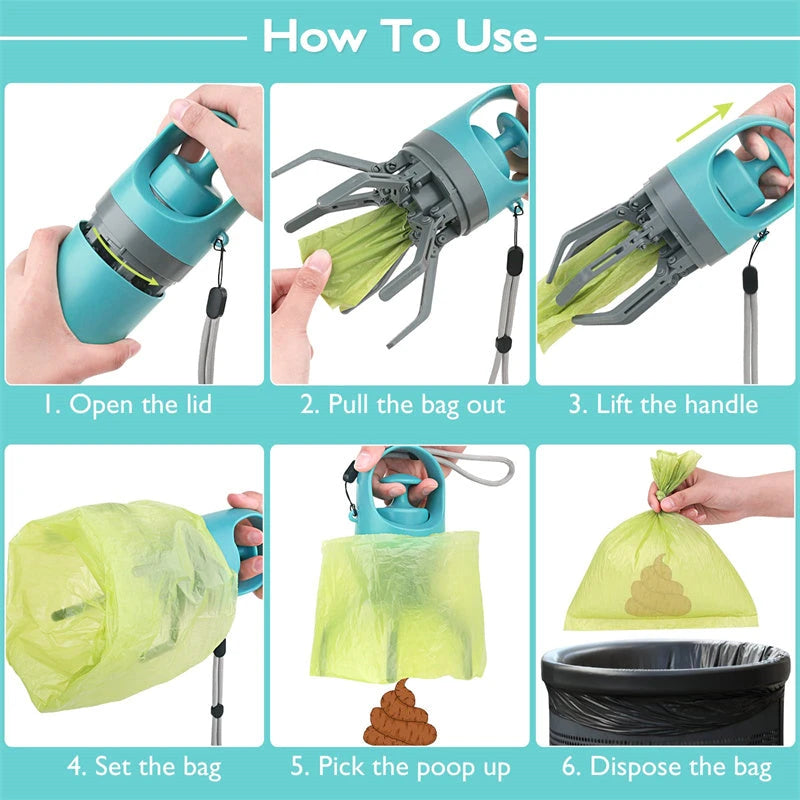 NuVora Easy Scoop Poop Scooper – With Built-In Bag Dispenser