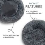 NuVora Fluffy Donut Bed – Plush Round Bed for Dogs & Cats
